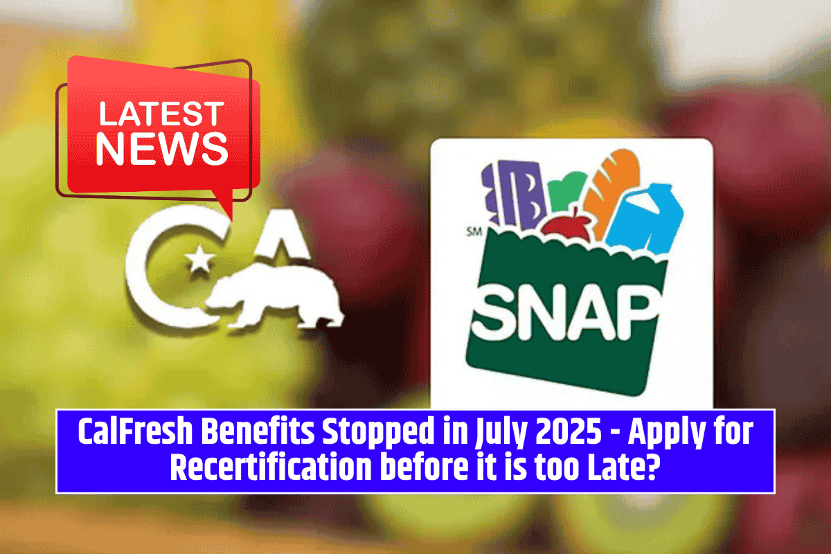 CalFresh Benefits Stopped in July 2025 - Apply for Recertification before it is too Late?